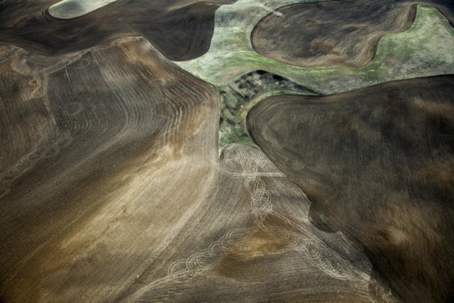 Palouse farmland aerial, Washington State
